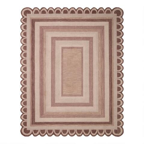 Justina Blakeney Buena Onda Scalloped Wool Area Rug | World Market