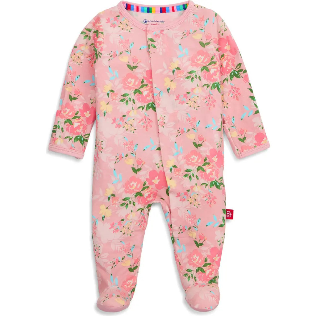 Magnetic Me Ainslee Floral Magnetic Footie at Nordstrom, Size 6-9M | Nordstrom