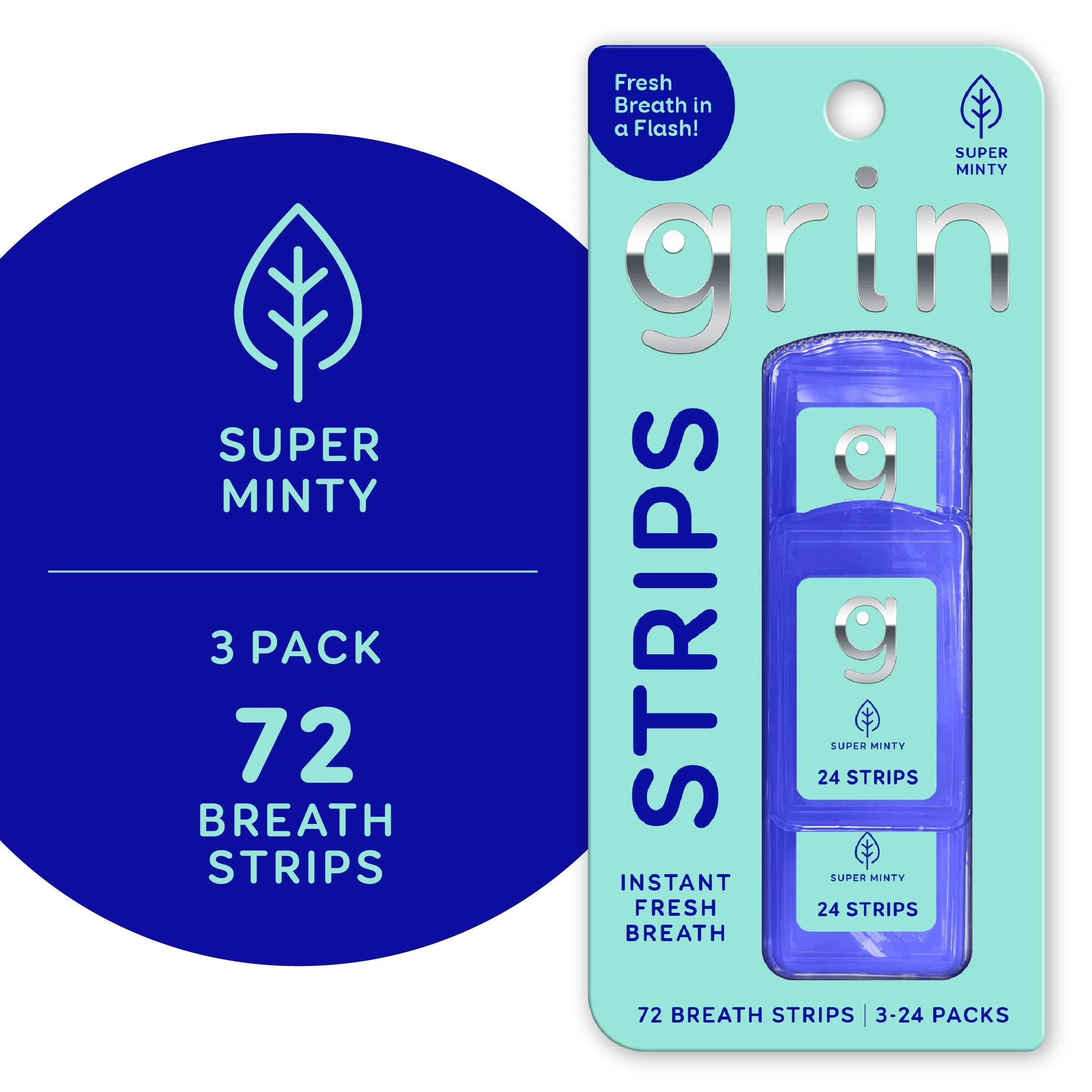 Grin Super Minty Breath Strips - 72 ct | Walmart (US)