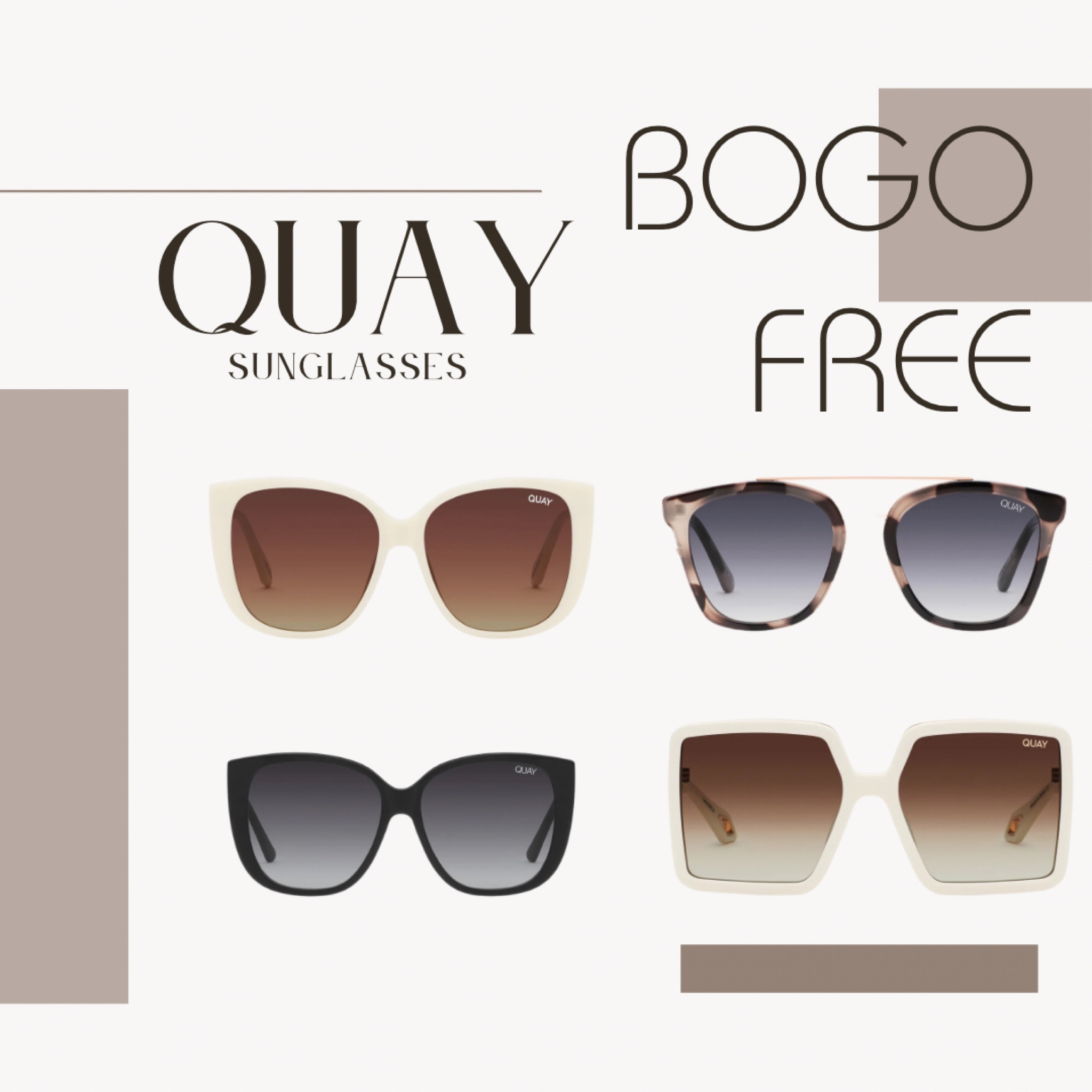 Quay sunglasses are BOGO free this weekend! My faves are “ever after” and “sweet dreams” 

#LTKstyletip #LTKsalealert