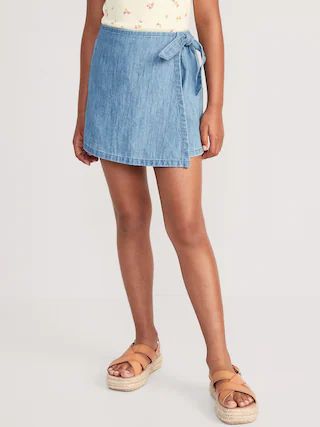 Chambray Wrap-Front Skort for Girls | Old Navy (US)