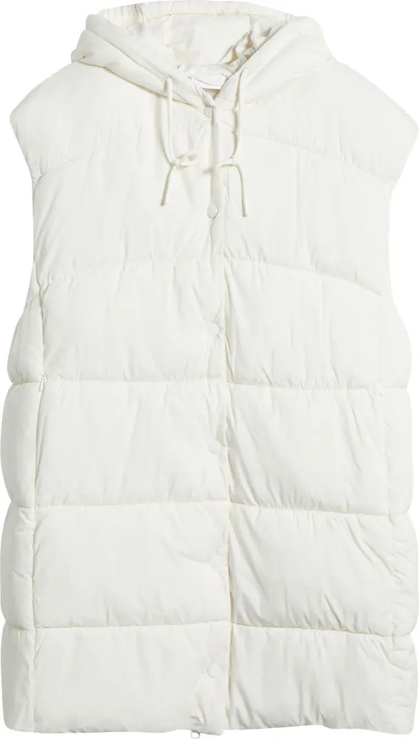 Zella Longline Hooded Puffer Vest | Nordstrom | Nordstrom