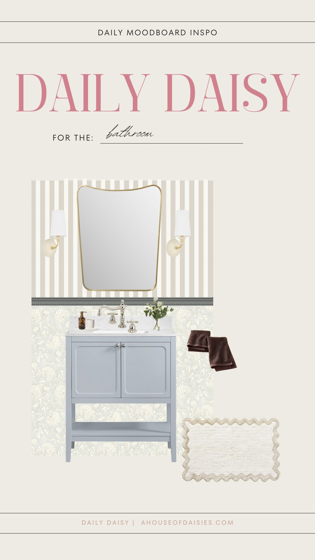 Wallpaper, bathroom decor, striped wallpaper, bath mat, vanity, bath towels, guest bath 

#LTKFindsUnder50 #LTKStyleTip #LTKHome