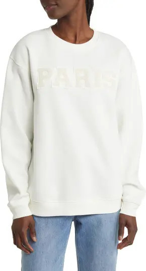 Vinyl Icons Paris Bouclé Patch Cotton Blend Sweatshirt | Nordstrom | Nordstrom