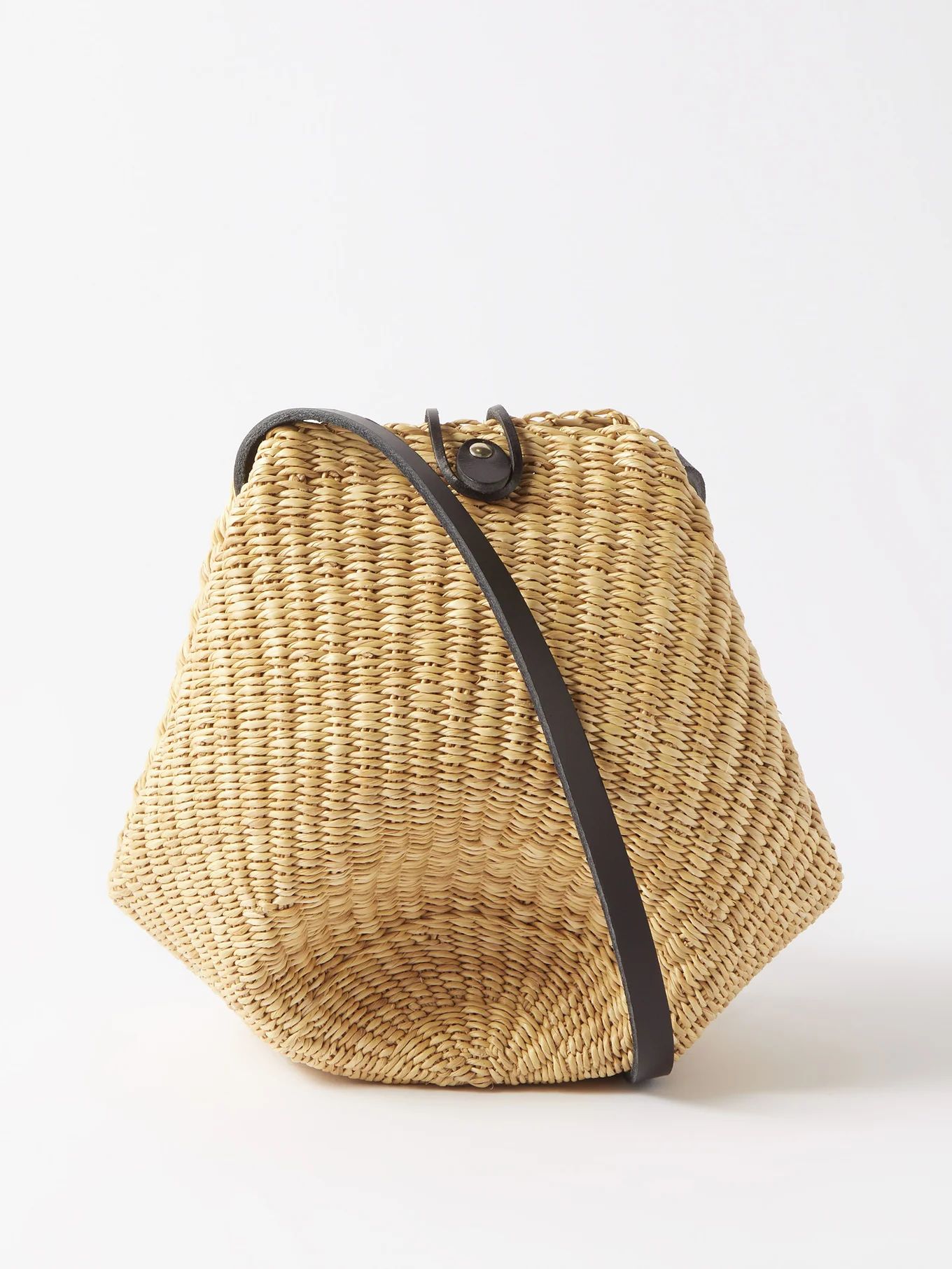 No.14 leather-trimmed basket shoulder bag | Matches (US)