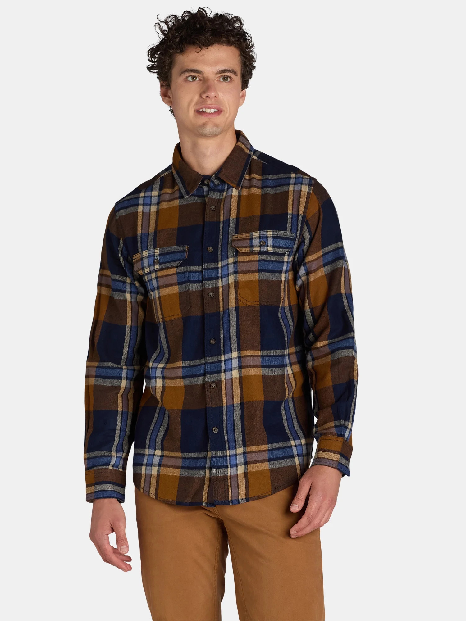 George Men's and Big Men's Flannel Shirt with Long Sleeves, Sizes XS-3XLT | Walmart (US)