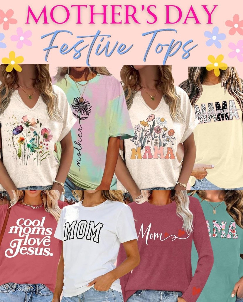 Last minute fun Mother’s Day tops!#mothersday #mothersdaygift #mothersdaygiftguide #mothersdaytops