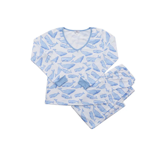 Women's Watercolor Whales Pajamas-2 Piece Set | NANTUCKET KIDS