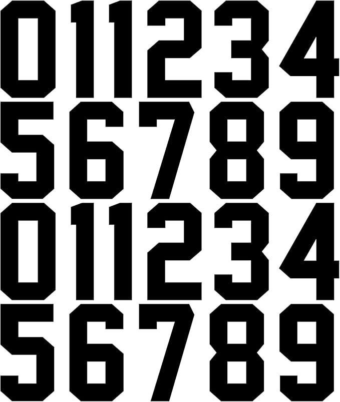 22 Pieces Iron on Numbers T Shirt Heat Transfer Numbers 0 to 9 Jersey Numbers Soft Iron on Number... | Amazon (US)