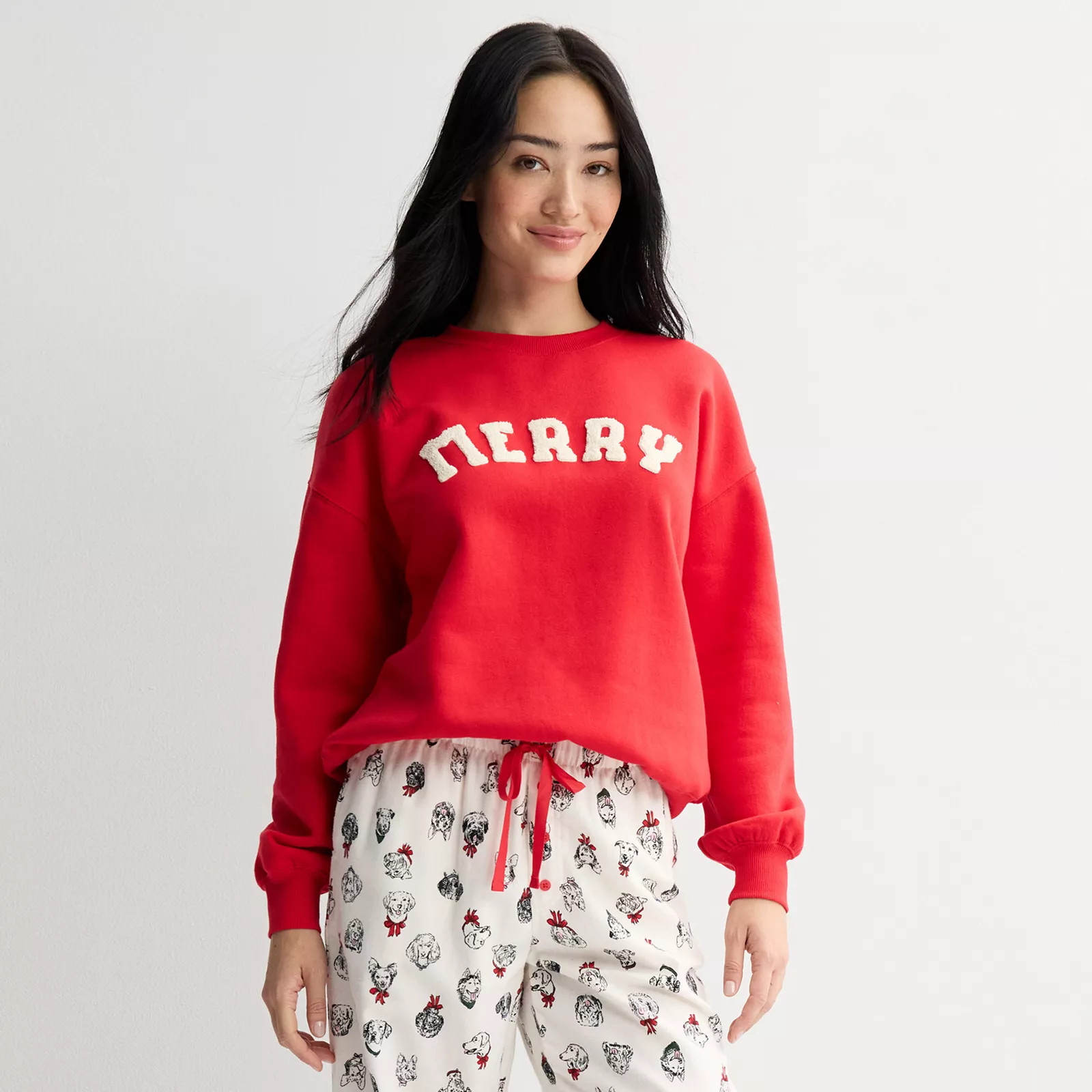 Women's Sonoma Goods For Life® Holiday Crewneck Sweatshirt, Size: XS, Merry Red Graphic | Kohl's