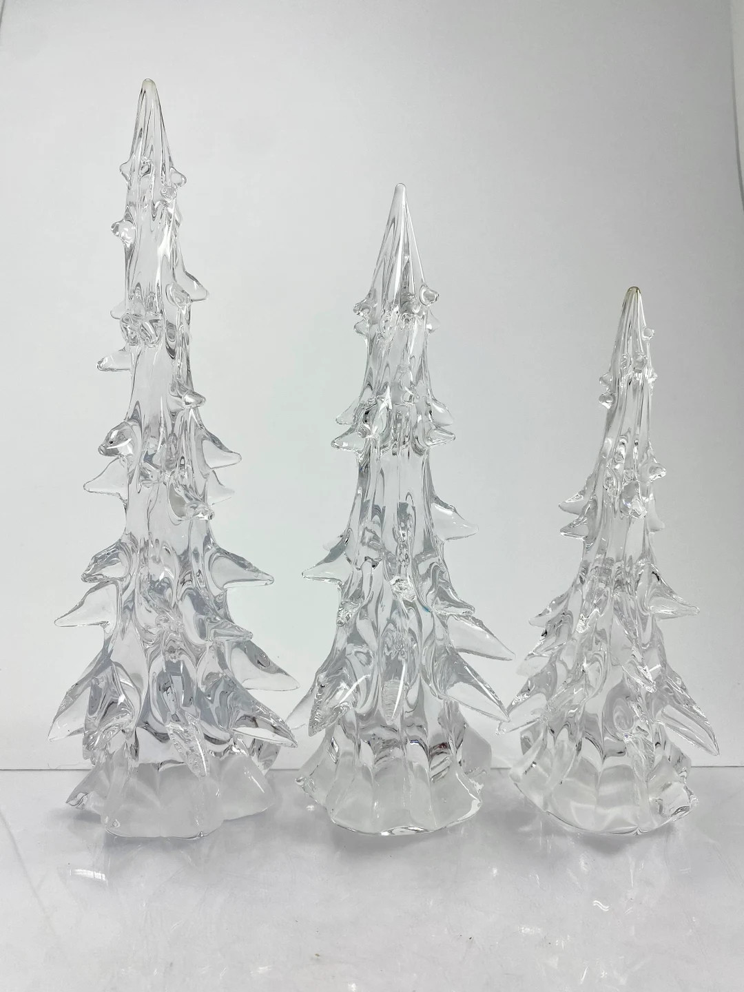 Clear Handblown Glass Christmas Tree small, Medium, or Large - Etsy | Etsy (US)