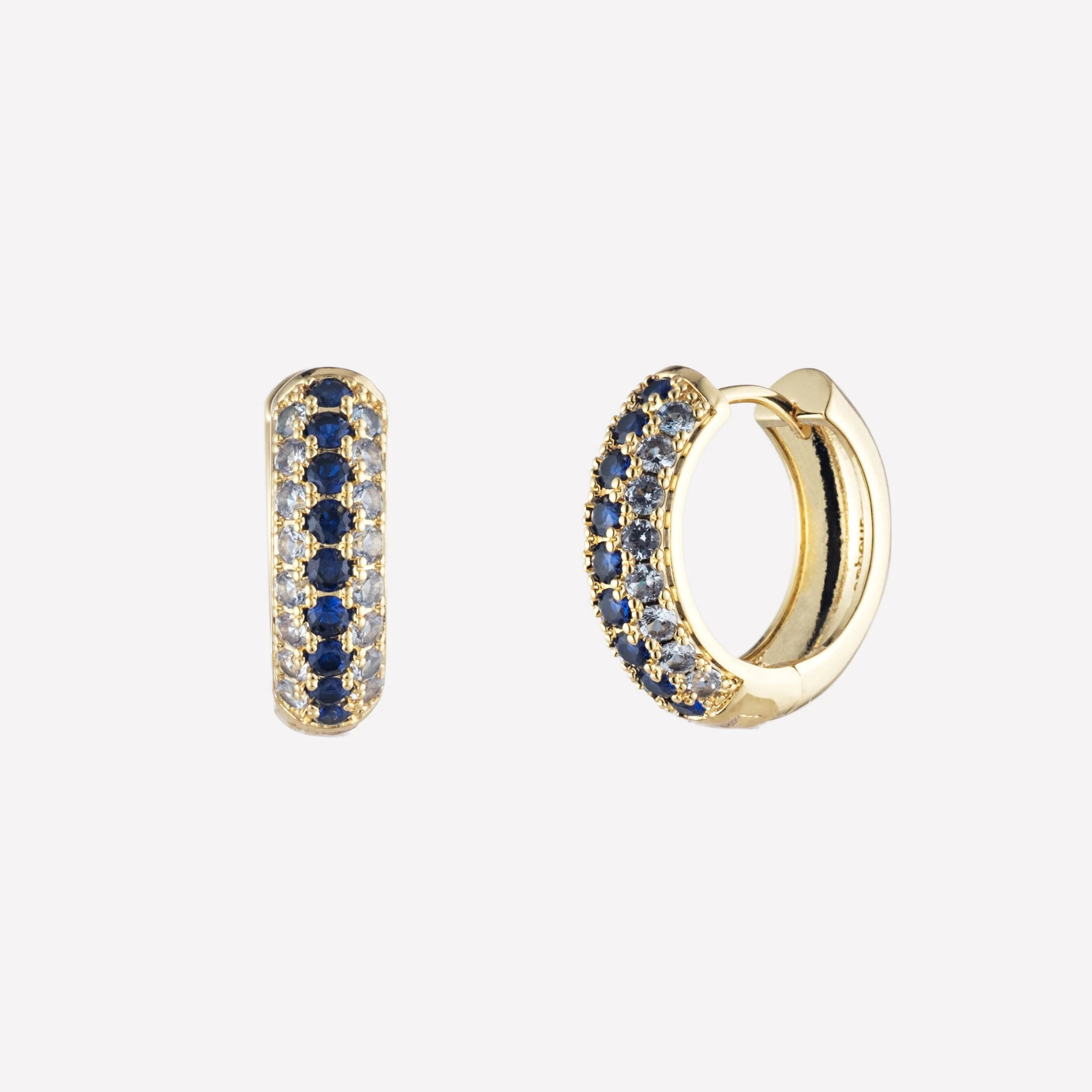 Addison Pave Huggie Hoop Earrings | BONHEUR JEWELRY