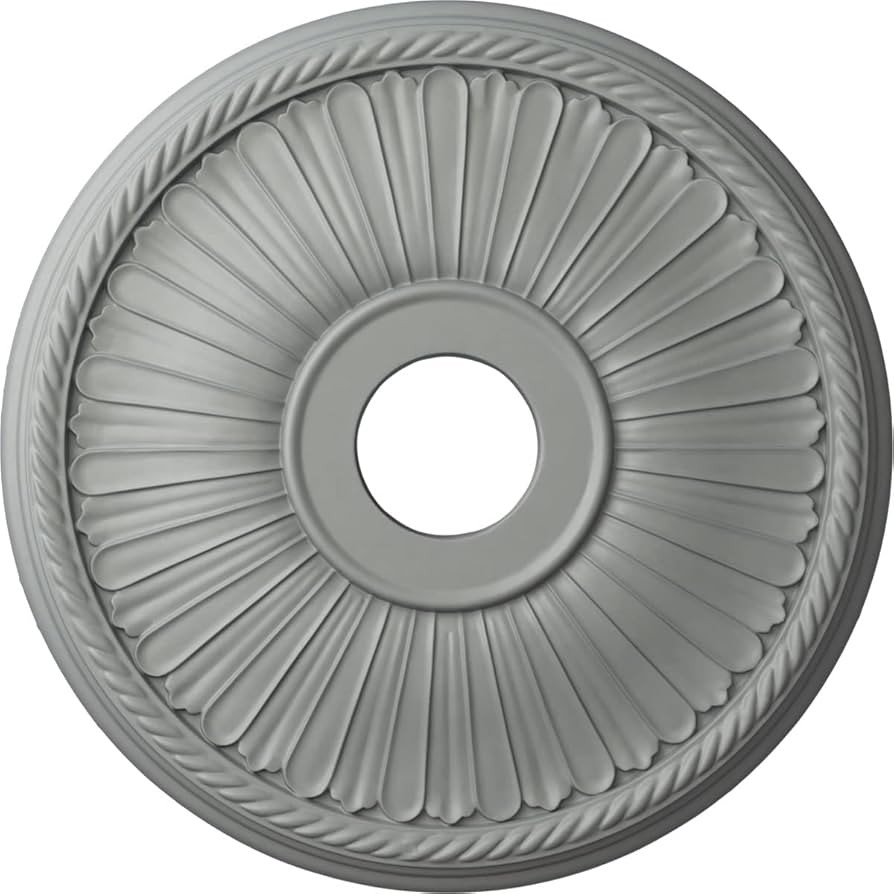 Ekena Millwork CM20BE1 Berkshire Ceiling Medallion, 20 1/8"OD x 3 7/8"ID x 1 7/8"P, Factory Prime... | Amazon (US)
