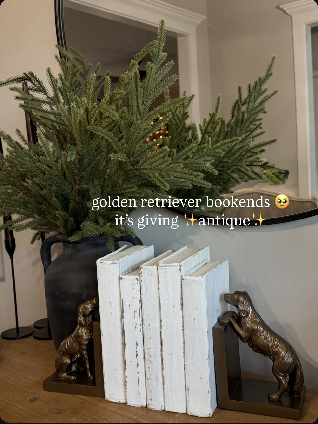 golden retriever amazon bookends that look vintage! 

#LTKHome #LTKCyberWeek #LTKGiftGuide