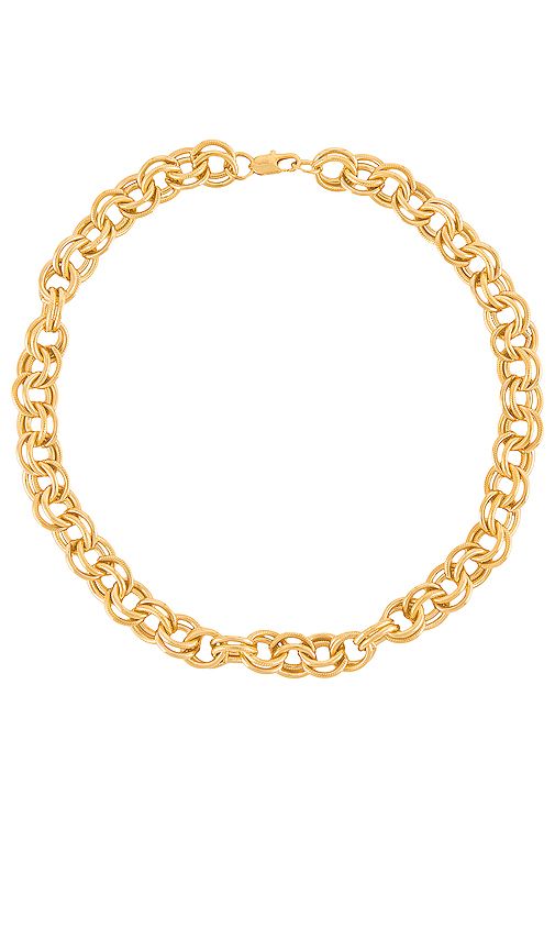 AUREUM Parker Double Cable Chain Necklace in Metallic Gold. | Revolve Clothing (Global)