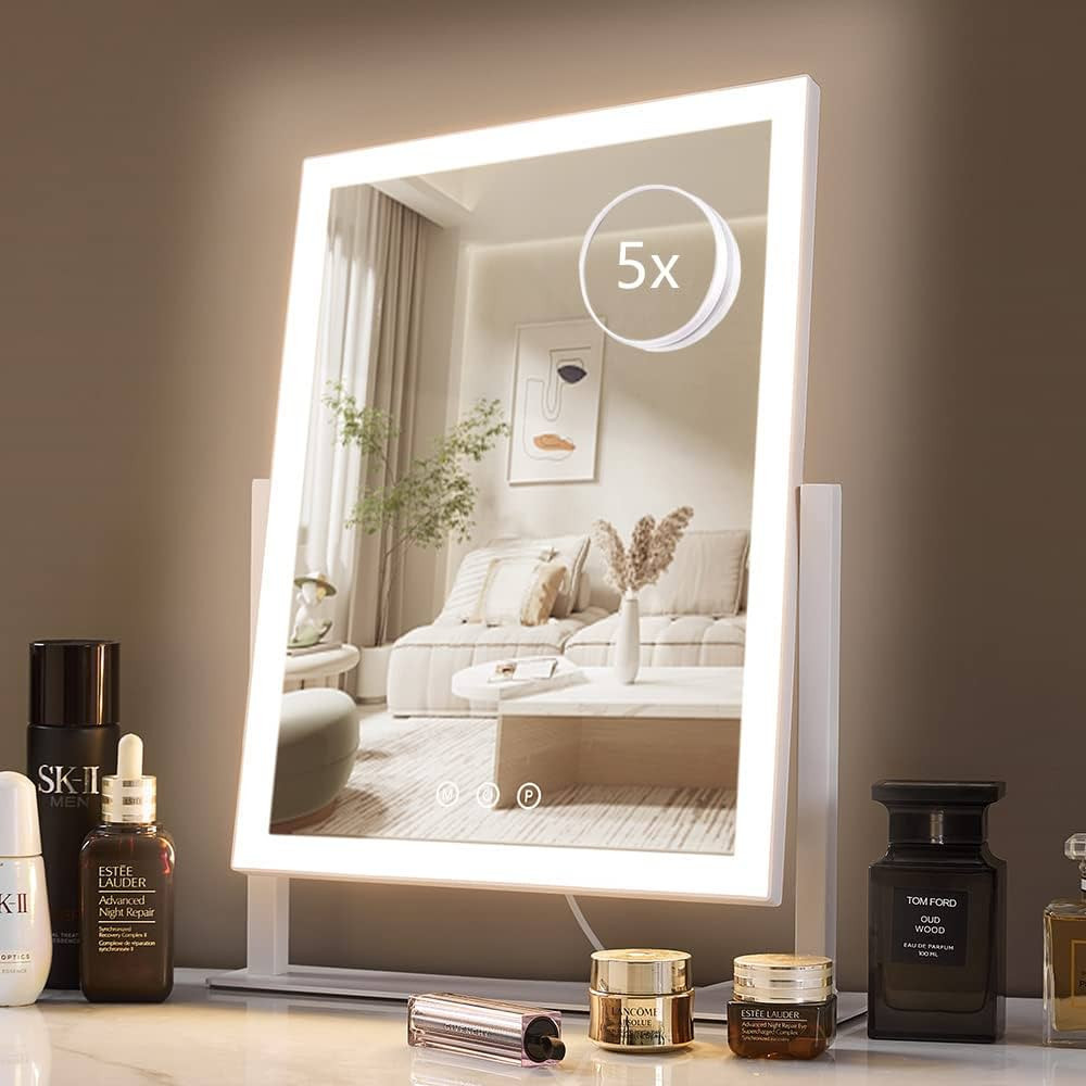 HIEEY Lighted Makeup Mirror, Hollywood Vanity Mirror with Lights, Three Color Lighting Modes, and... | Amazon (US)