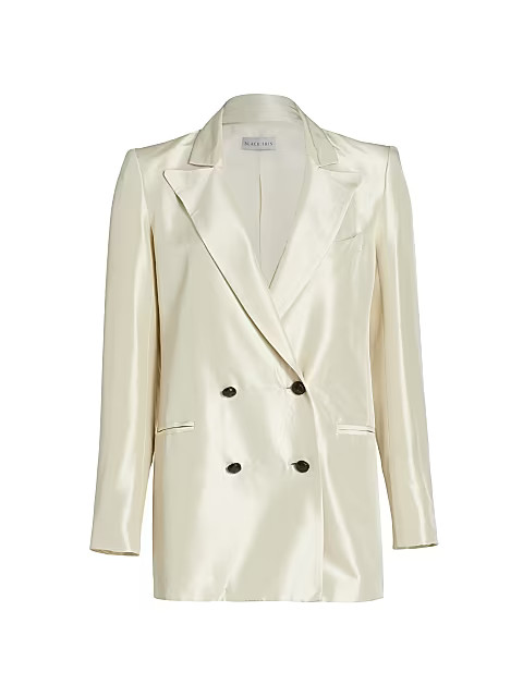 Silk Double-Breasted Blazer | Saks Fifth Avenue