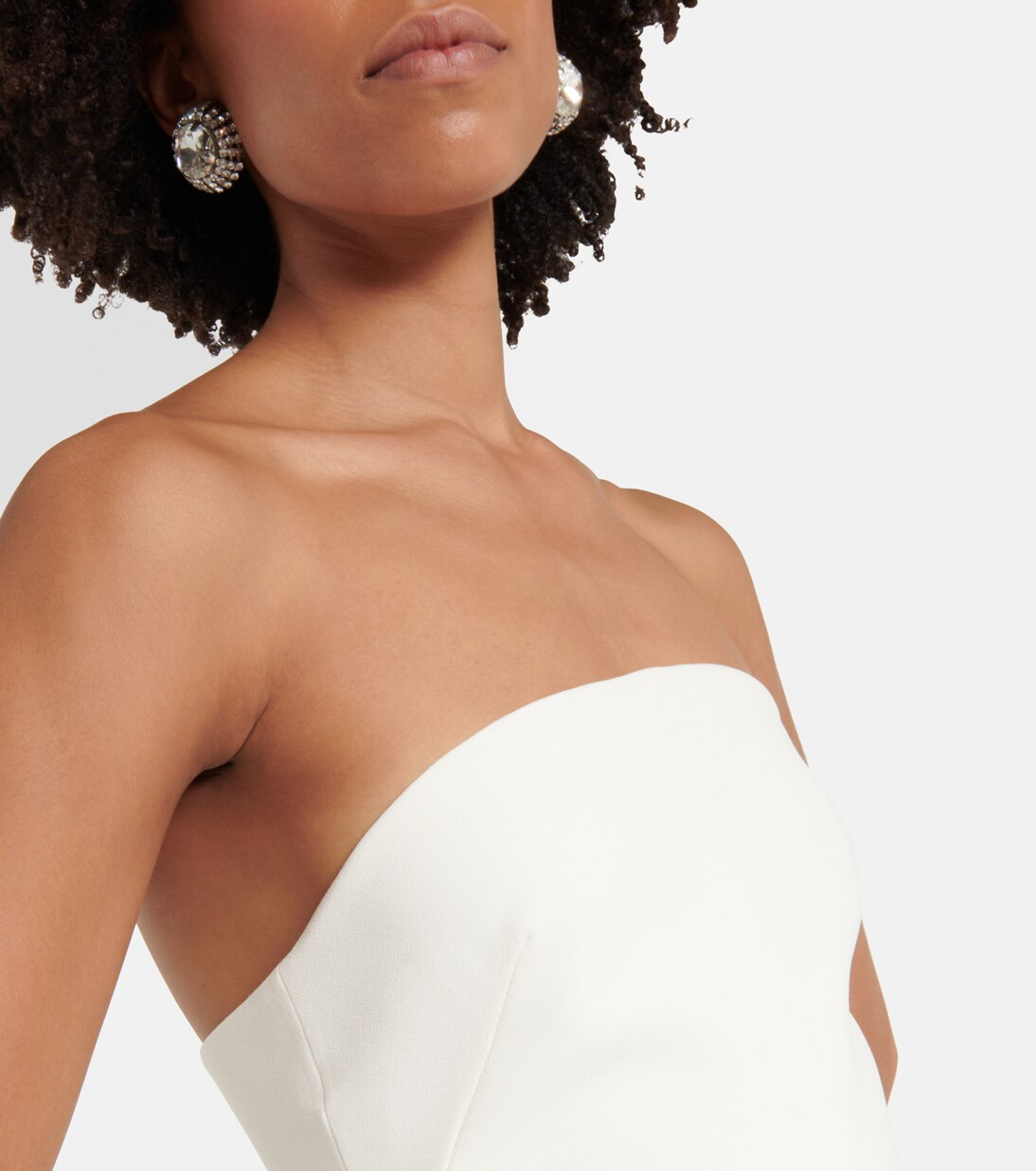 Feather-trimmed crêpe mini dress | Mytheresa (US/CA)