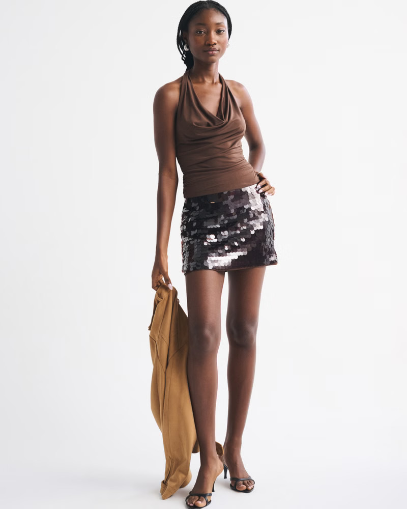 Women's The A&F Scarlett Sequin Mini Skort | Women's Bottoms | Abercrombie.com | Abercrombie & Fitch (US)