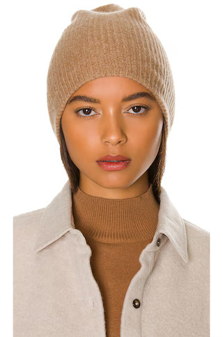 White + Warren Cashmere Plush Rib Beanie in Camel Heather from Revolve.com | Revolve Clothing (Global)
