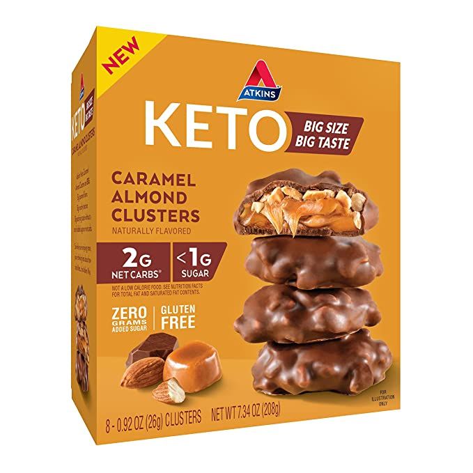 Atkins Keto Caramel Almond Clusters, Keto-Friendly, 8 Count | Amazon (US)