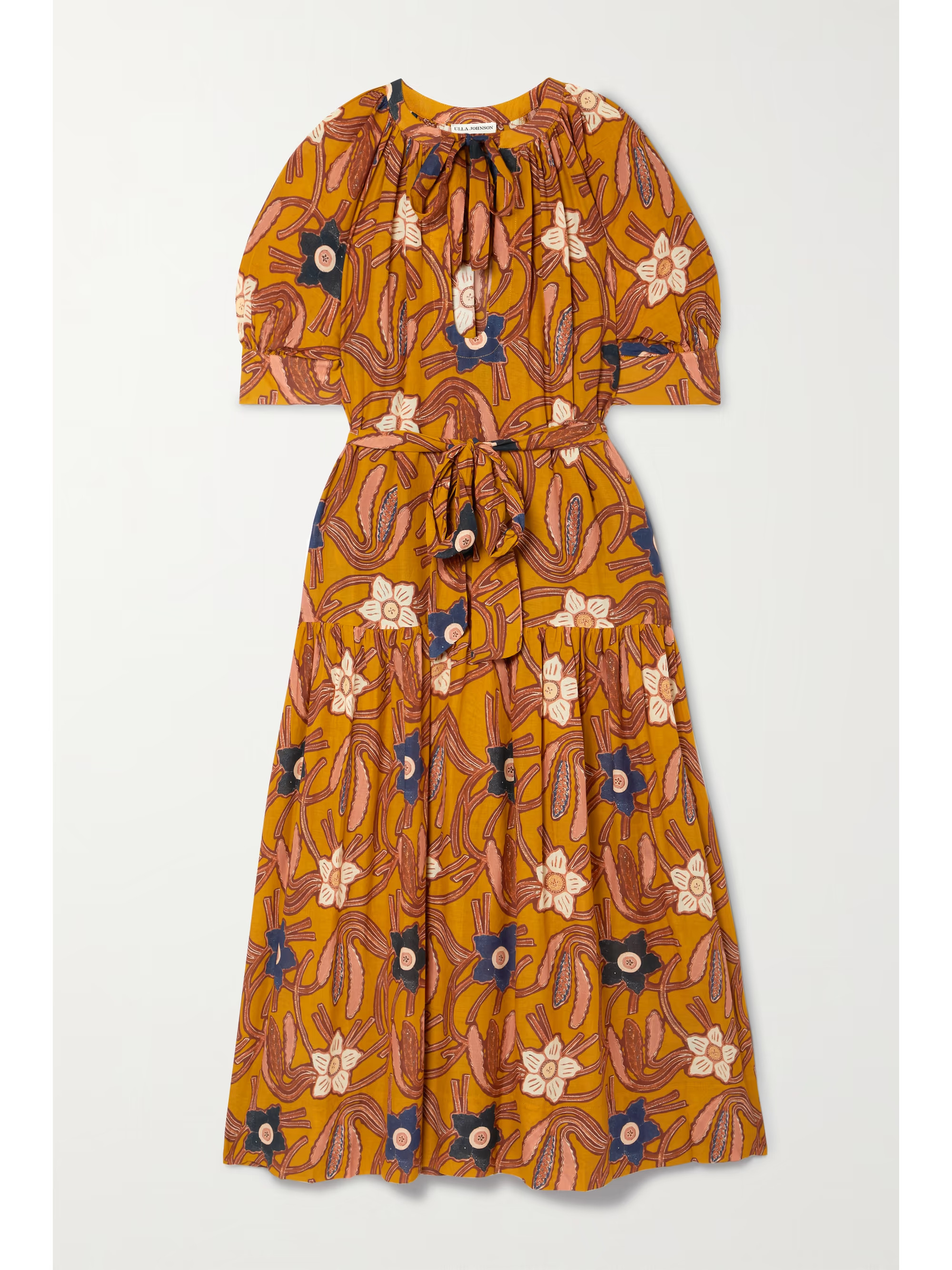 Selena floral-print cotton-blend voile midi dress | NET-A-PORTER (US)