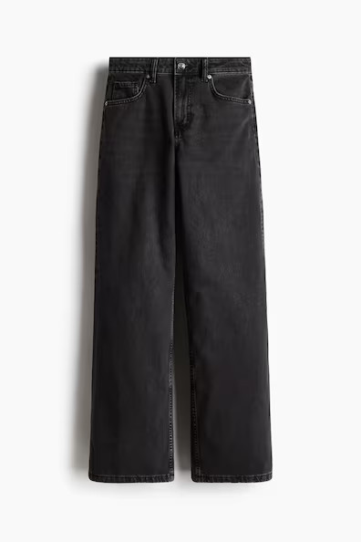 H & M - Wide High Jeans - Black | H&M (AU)