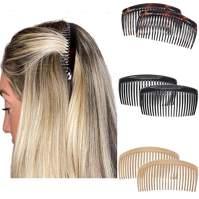 Camila Paris French Side Combs Large 3 Colors Each Curved French Twist Hair Combs Decorative, Str... | Amazon (US)