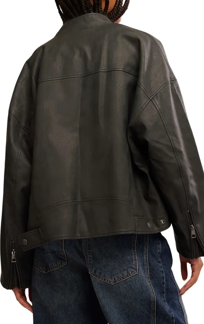 Free People Vinny Faux Leather Bomber Jacket | Nordstromrack | Nordstrom Rack