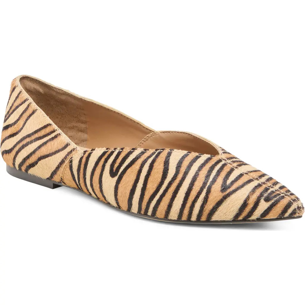 Dolce Vita Gema Genuine Calf Hair Pointed Toe Flat in Tiger Calf Hair at Nordstrom, Size 9.5 | Nordstrom