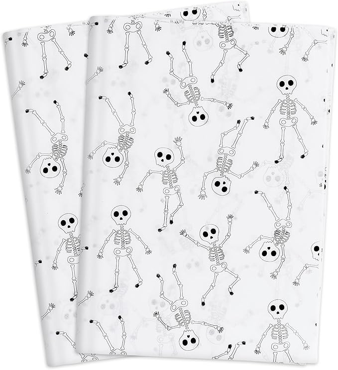 MR FIVE Large Size 20" x 28" Black Skeleton Tissue Paper Bulk,Black Halloween Skeleton Pattern Ti... | Amazon (US)