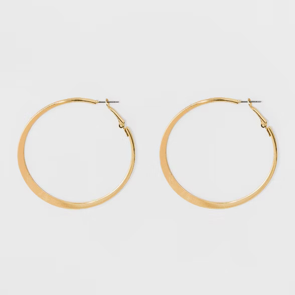 Large Knife Edge Hoop Earrings - A New Day™ Gold | Target