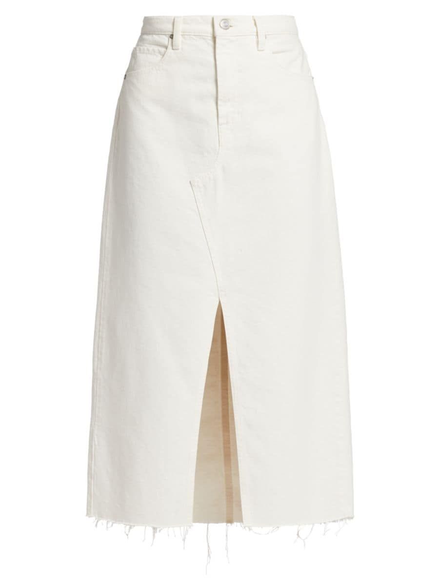 The Midaxi Angled Seam Denim Skirt | Saks Fifth Avenue