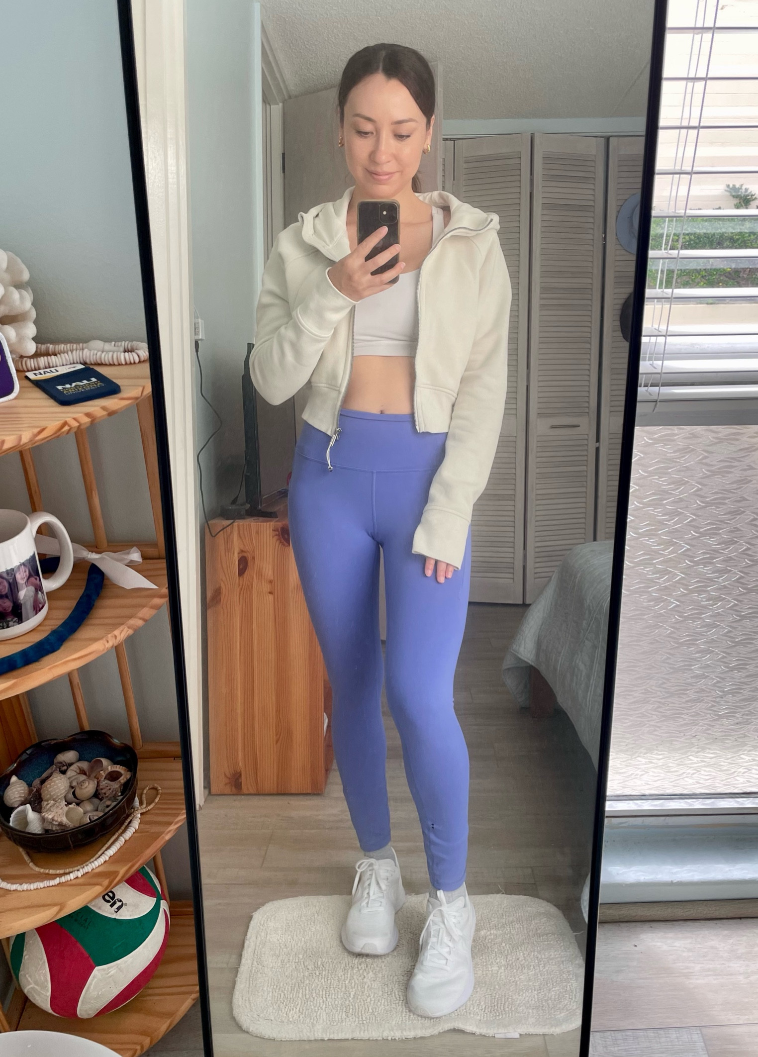 Activewear OOTD.  lululemon energy bra and wunder train leggings for Pilates today.  Paired with my cropped scuba hoodie and Blissfeel 2 shoes for on-the-go.

Below are my measurements and sizing for reference.

Height: 5’5”
Bust: 34.5”
Waist: 26.75”
Hips: 36.5”


lululemon SCUBA FULL-ZIP CROPPED HOODIE
Price:  $118
I'm wearing:
-Color: Bone
-Size: 6

lululemon WUNDER TRAIN HIGH-RISE TIGHT with Pockets 25" 
I'm wearing:
-Color: Wild Indigo
-Size: 6

lululemon ENERGY BRA medium support, B-D Cups
Price:  $52
I’m wearing:
Color: White
Size: 6

BLISSFEEL 2 WOMEN'S RUNNING SHOE 
Price:  $148
I'm wearing:
-Color:  White.White/Light Vapor
-Size: 7 
*Note:  I usually wear a size 6.5 in Adidas but sized up in these

#LTKfit #LTKstyletip #LTKSeasonal