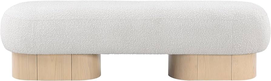 Meridian Furniture Robertson Collection Art Deco Bench with Luxurious Boucle Fabric and Rich Fini... | Amazon (US)