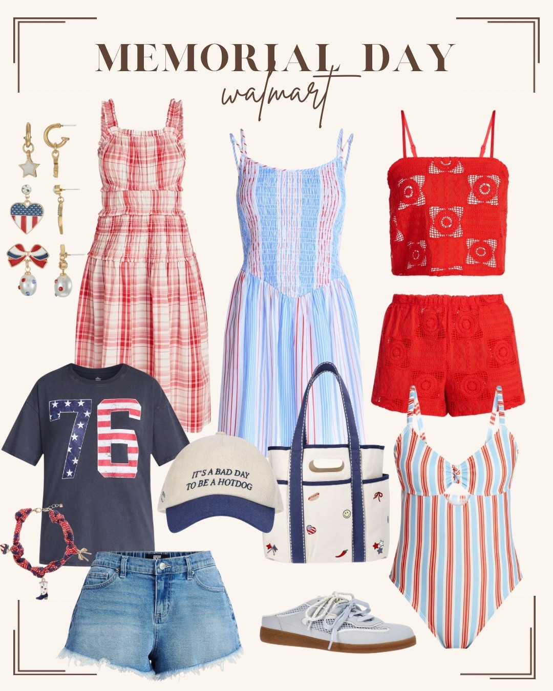 Memorial Day/ 4th of July/ patriotic outfit ideas from Walmart