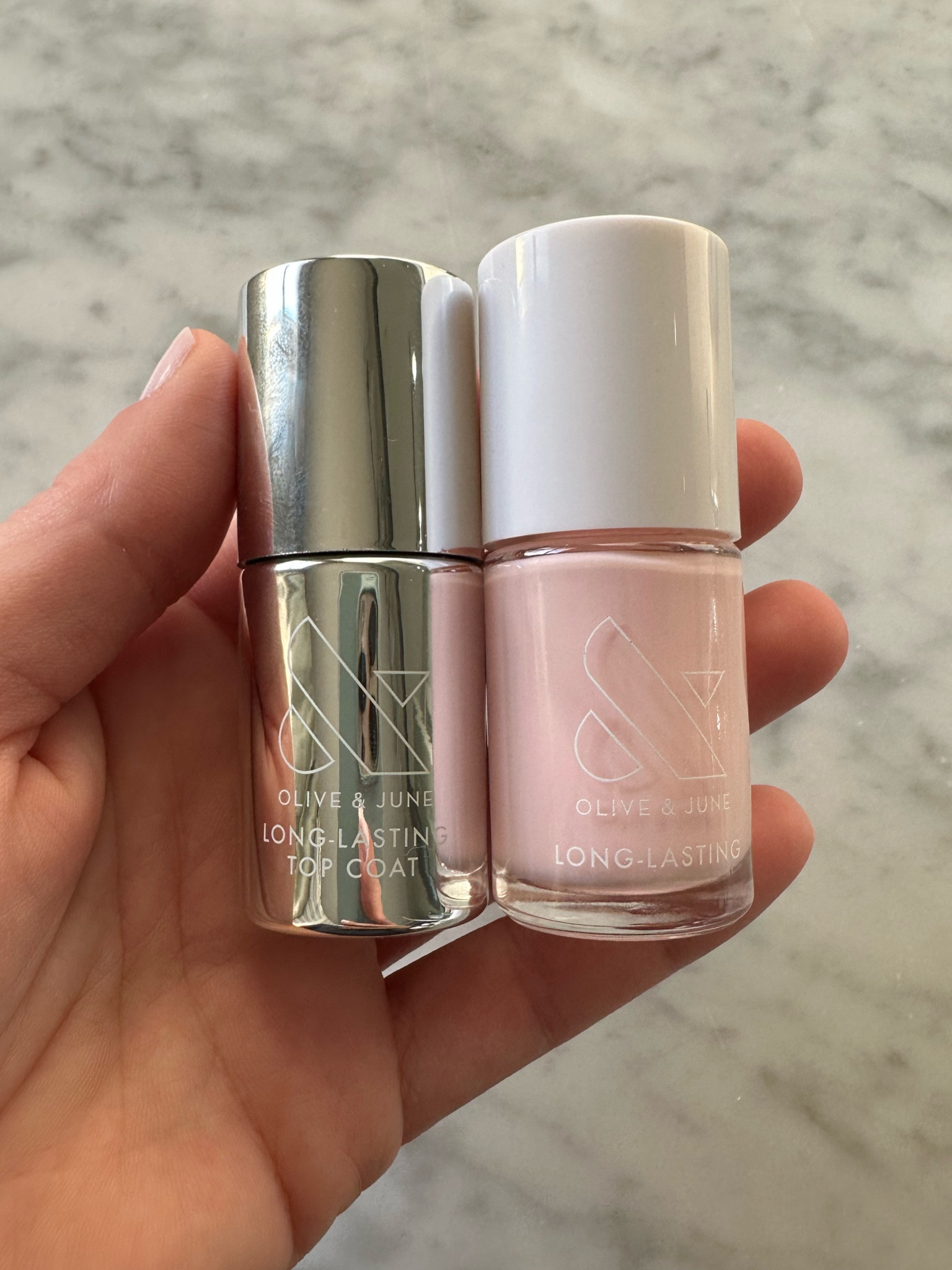 Olive and June at Target. Just got them buy one get one 50% off. I bought the long lasting, they also have quick dry. The long lasting is supposed to last 10days and preform like gel. I’ll report back. 

#LTKbeauty