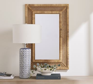 Ash Rattan Rectangular Wall Mirror | Pottery Barn (US)