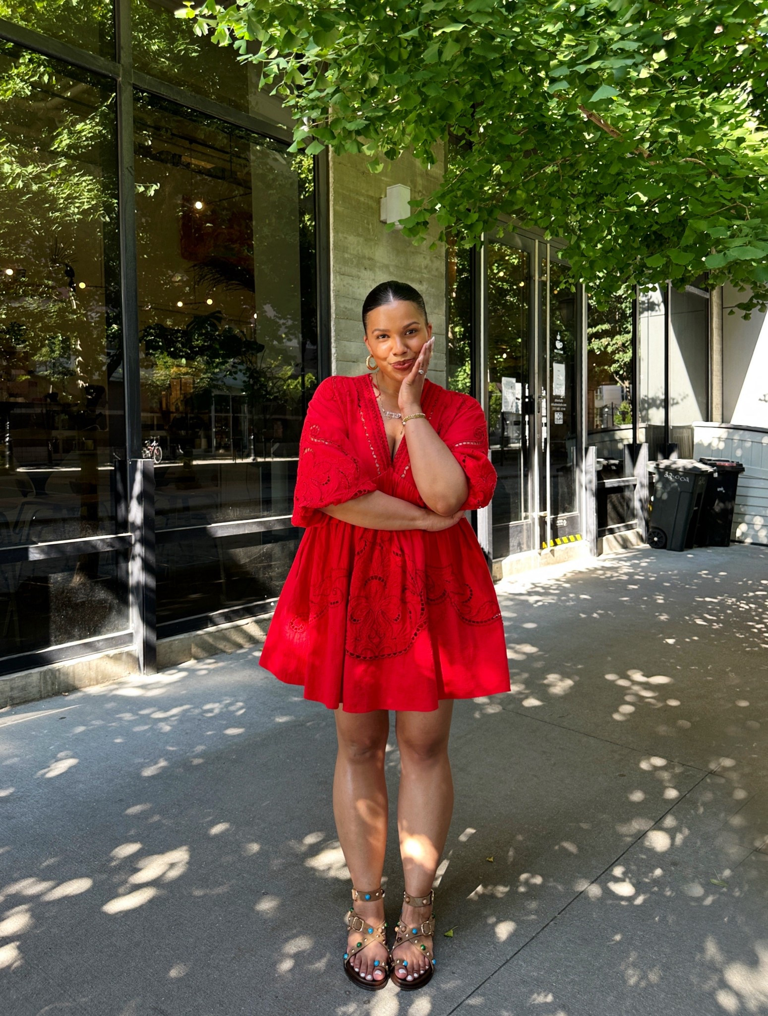 Red summer baby doll dress, multicolored strappy Steve Madden sandals 

#LTKSeasonal #LTKMidsize #LTKStyleTip