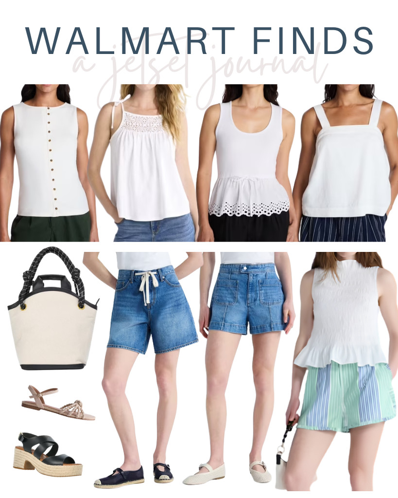 Have you seen these Walmart Finds that are top sellers this week? Time and Tru’s tank tops are currently trending, as well as Free Assembly’s smocked peplum top and denim shorts. They also have these knotted flat sandals and platform sandals that are perfect for these outfits!

#LTKSeasonal #LTKSaleAlert #LTKTravel
 

 