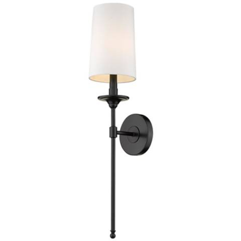 Emily by Z-Lite Matte Black 1 Light Wall Sconce - #095E6 | Lamps Plus | Lamps Plus