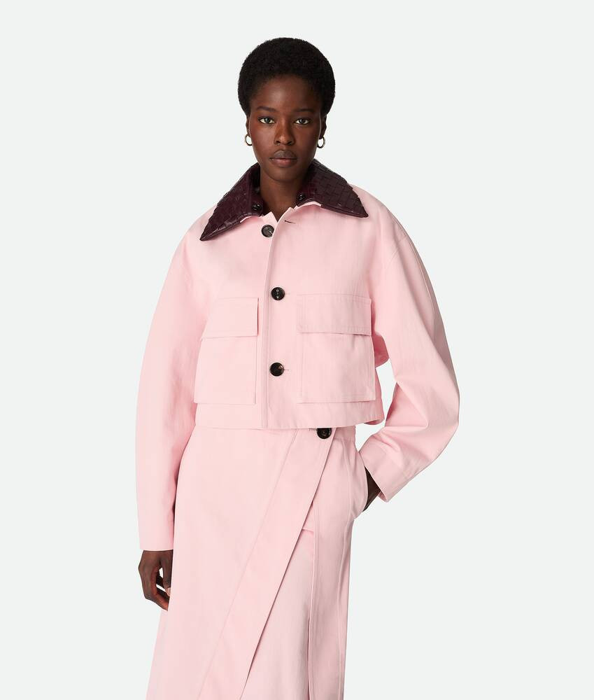 Women's Cotton Twill Jacket in Camelia | Bottega Veneta US | Bottega Veneta