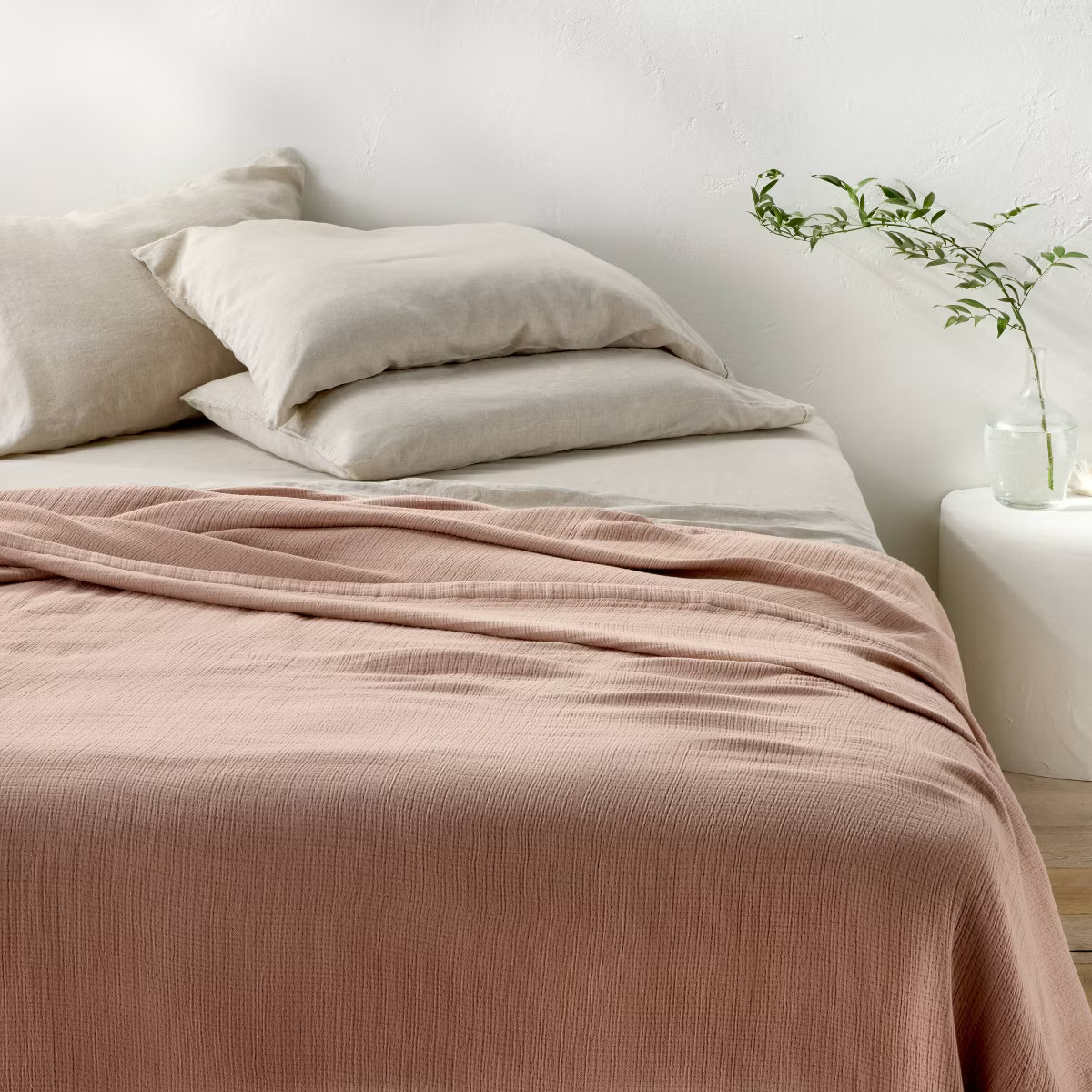 Full/Queen Rayon from Bamboo Matelasse Blanket Light Adobe Clay - Casaluna™ | Target