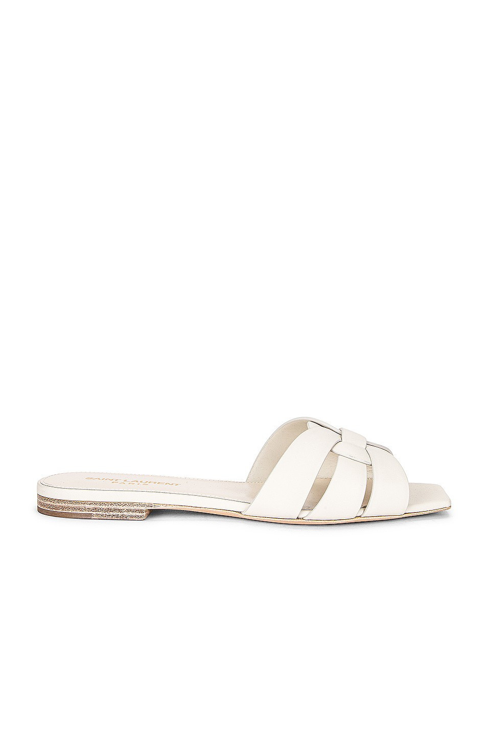 Saint Laurent Tribute Nu Pieds Flat Sandals in White | FWRD 