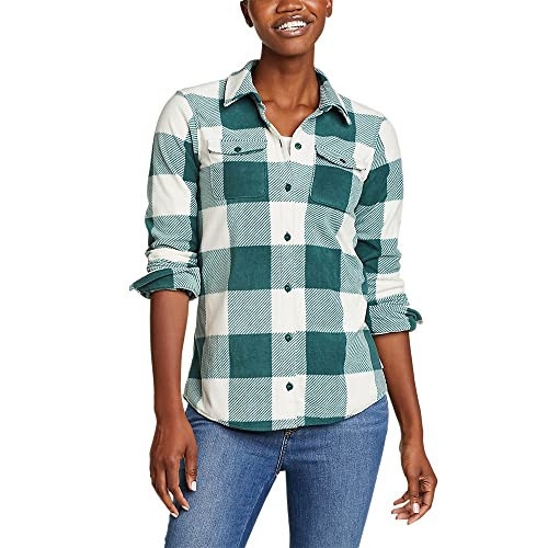 Eddie Bauer Women's Fast Fleece Shirt, Pine, Large | Amazon (US)