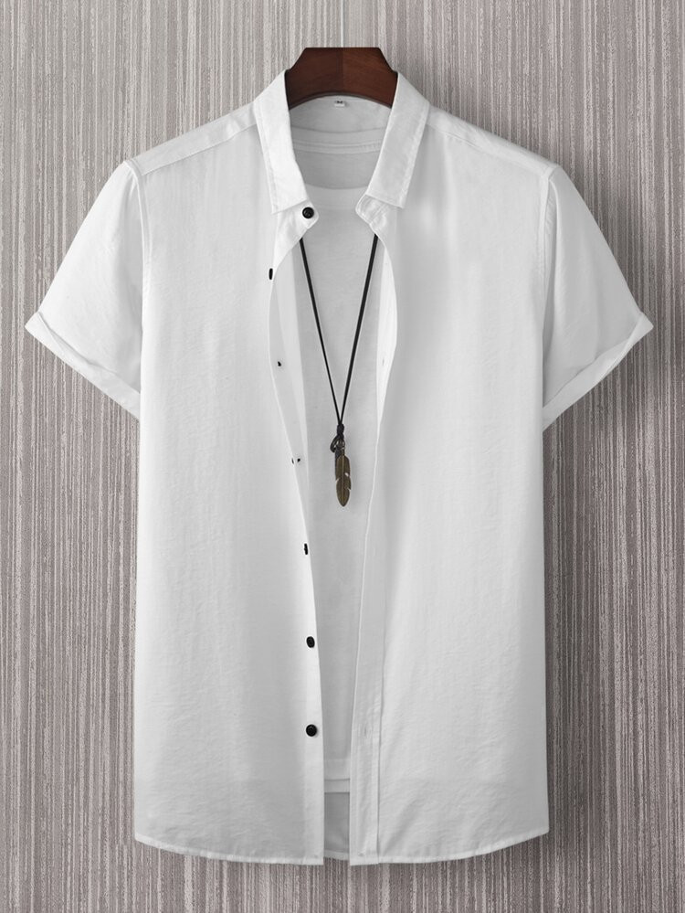 Men Solid Button Up Shirt Without Tee | SHEIN