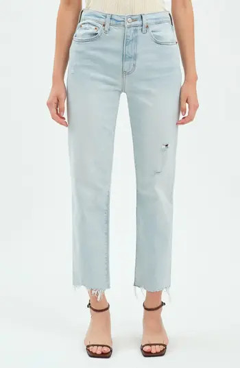 DAZE Straight Up Raw Hem Crop Jeans in Swoon Vintage at Nordstrom Rack, Size 27 | Nordstrom Rack
