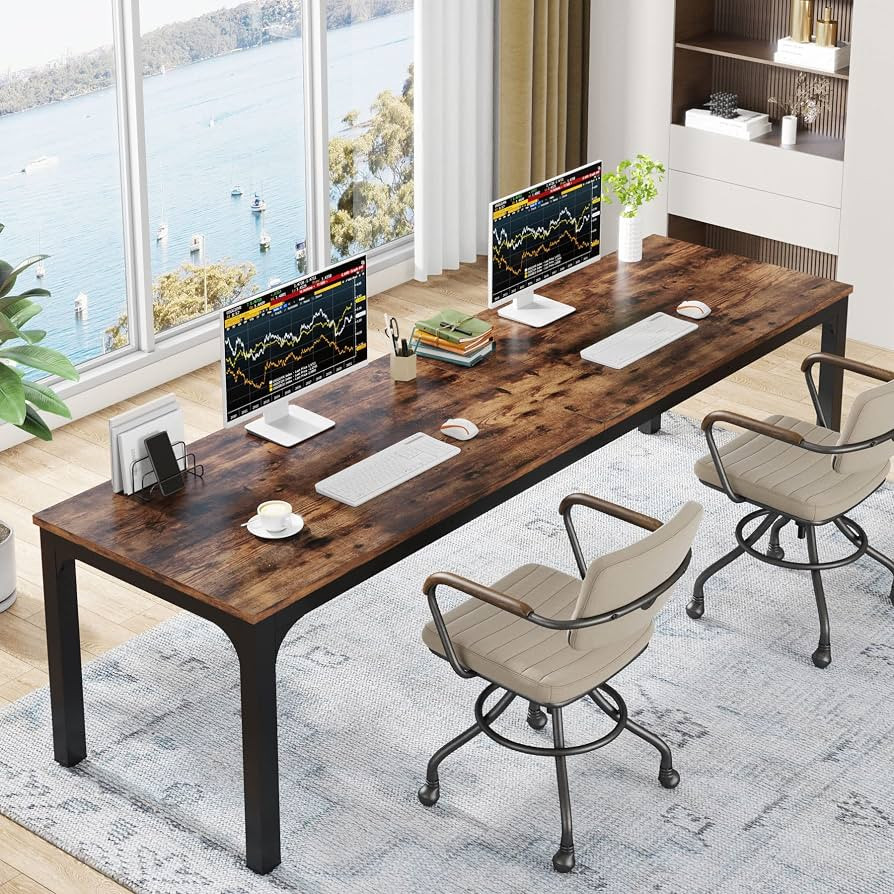 Tribesigns 78.7 Inches Extra Long Computer Desk 2 Person Desk, Double Long Desk, Workstaion for H... | Amazon (US)