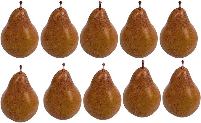 Emivery 10Pcs Fake Pear Artificial Fruits, Faux Brown Pear Lifelike Pear Simulation Fruits for Ho... | Amazon (US)