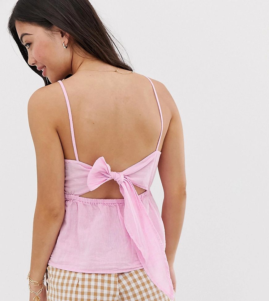 New Look Petite high neck cami in bright pink | ASOS (Global)